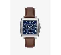MK Reloj Rhys oversize en tono plateado con correa de piel - Plateado - Michael Kors ONE SIZE