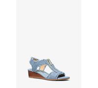 MK Sandalia Berkley de denim deshilachado con cuña - Blanco - Michael Kors EU 40.5
