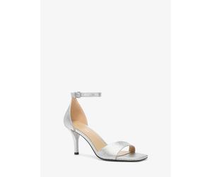MK Sandalia Jaida de piel metalizada - Plateado - Michael Kors EU 41
