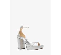 MK Sandalia Merriam de piel con adornos brillantes y plataforma - Plateado - Michael Kors EU 41