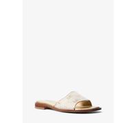 MK Sandalia plana Hannah de jacquard con logotipo metalizado - Dorado - Michael Kors EU 41