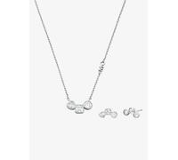 MK Set de collar y pendientes con chapado en metal precioso - Plateado - Michael Kors ONE SIZE