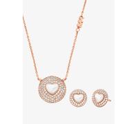 MK Set de regalo con joyas en forma de corazón de plata de ley chapada en metal precioso con nácar e incrustaciones - Dorado Rosa - Michael Kors ONE SIZE