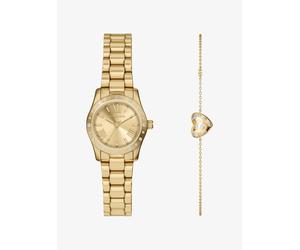 MK Set de regalo con pulsera de corazón y reloj Lexington petite en tono dorado con incrustaciones - Dorado - Michael Kors ONE SIZE