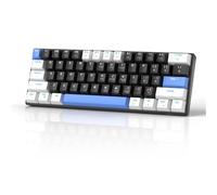MK-STAR61 60 por ciento Teclado mecánico 61 Teclado de juego con con un diseño compacto de retroiluminación LED funciona con tableta de PC de escritorio portátil y otros dispositivos(White Black Blue)