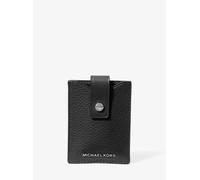 MK Tarjetero Hudson de piel granulada con botón a presión - Negro - Michael Kors ONE SIZE