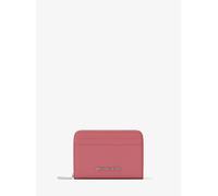 MK Tarjetero Jet Set pequeño de piel granulada con cremallera circundante - Rojo - Michael Kors ONE SIZE