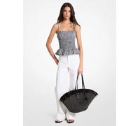 MK Top de algodón fruncido a cuadros - Negro - Michael Kors XS