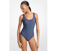 MK Traje de baño reversible con logotipo y escote redondo - Azul - Michael Kors EU38