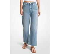 MK Vaqueros Eloise de pierna ancha pesqueros de denim deshilachado - Azul - Michael Kors EU 34