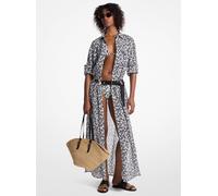 MK Vestido camisero de batista de algodón con estampado floral - Blanco - Michael Kors XXS