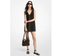 MK Vestido camisero de crepé con tachuelas abombadas - Negro - Michael Kors XS