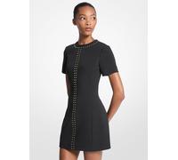 MK Vestido camisero de crepé elástico con tachuelas - Negro - Michael Kors EU 44