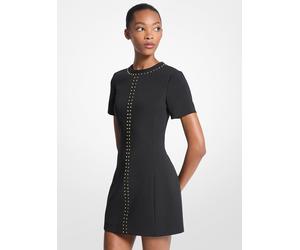 MK Vestido camisero de crepé elástico con tachuelas - Negro - Michael Kors EU38