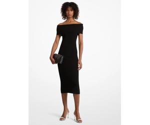 MK Vestido de punto elástico con los hombros descubiertos - Negro - Michael Kors M