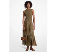 MK Vestido de tirantes de georgette fruncido - Verde - Michael Kors S