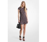 MK Vestido fruncido de georgette con estampado floral - Rosa - Michael Kors M