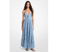 MK Vestido largo de encaje floral definido - Azul - Michael Kors S