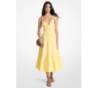 MK Vestido midi de popelina de algodón - Amarillo - Michael Kors M