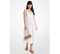 MK Vestido midi de popelina de algodón - Blanco - Michael Kors S
