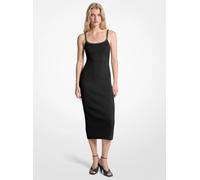 MK Vestido midi de punto elástico acanalado - Negro - Michael Kors M