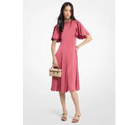 MK Vestido midi de satén con mangas con vuelo - Rosa - Michael Kors EU 36