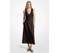 MK Vestido midi de satén - Marrón - Michael Kors XS