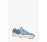 MK Zapatilla Eddie sin cordones de denim con estampado de logotipos - Blanco - Michael Kors EU 45.5