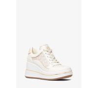 MK Zapatilla Emmy de piel con logotipo y cuña - Nude - Michael Kors EU 37