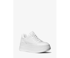 MK Zapatilla Hayes de piel con motivo de serpiente en relieve y plataforma - Blanco - Michael Kors EU 37