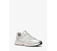 MK Zapatilla Riley de piel metalizada - Plateado - Michael Kors EU 36