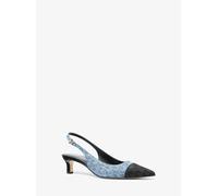 MK Zapato destalonado Amara de denim con estampado de logotipos - Blanco - Michael Kors EU 38.5