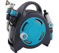 MKAK Carrete De Manguera De Jardín De Montaje En Pared, Jardín Retráctil Almacenamiento Aire Libre Estante Almacenamiento Lavado Autos Portátil Al Aire Libre(Blue)