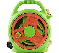 MKAK Carrete de manguera de jardín, estante de almacenamiento de manguera de lavado de autos portátil al aire libre Carrete de manguera Montaje en pared Almacenamiento de manguera retráctil