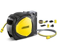 MKAK Carretes De Manguera De Jardín, Almacenamiento De Tubería Agua Giratoria 180 ° Montada Pared Retráctil Automática Montaje Pared Sistema Retorno Lento(Hose Reel+20m Pipe)