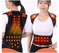 MKAK Chaleco de auto-calefacción magnético Atrás Soporte de apoyo Cinturón de correa de cintura Postura Corrector columna vertebral espalda espalda Hombro Protección lumbar(L)