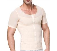 MKAK Chalecos for hombres adelgazantes moldeador de cuerpo, compresión sin mangas, Corrector de postura de espalda y pecho sin costuras, corsé de ajuste Abdominal(Beige,M)