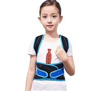 MKAK Corrector de postura completo Corrector de hombres Mujeres Ajustable Cinturón de apoyo lumbar for kyphosis torácico y niños jorobado(Blue,S)