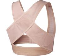 MKAK Corrector de postura for mujer, soporte for espalda, soporte de clavícula transpirable y ajustable, moldeador antijorobado(Beige,L)