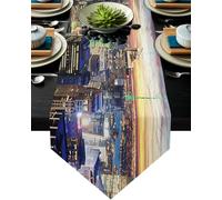MKAK Corredor de Mesa de la Ciudad Moderna, Party Party Mantel de Mesa Decoración de Mesa decoración de la Boda Cubierta de la Mesa Caminos de Mesa(41x183cm)