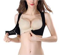 MKAK Mujeres y hombres ajustables Corrector de postura Cuerpo Shaper ORTHÓTICO Sujetador Frente Cierre de Cofre Soporte de Cofre Chaleco Interior Sin Fisuras(Black,XL)