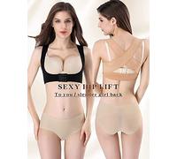 MKAK Mujeres y hombres ajustables Corrector de postura Cuerpo Shaper ORTHÓTICO Sujetador Frente Cierre de Cofre Soporte de Cofre Chaleco Interior Sin Fisuras(Beige,3XL)