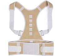MKAK Transpirable espalda magnética trasero espalda correa correa soporte lumbar recto for hombres y mujeres adolescente ajustable(Beige,S)