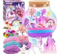 MKAKYES Kit de Terrario de Unicornio, Regalos de Unicornio para Niñas, DIY Kits Manualidades de Terrario con Control Remoto, Regalo de Cumpleaños para Niños de 4 5 6 7 8-12 Años, Luces de 13 Colores