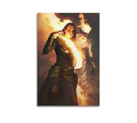 MKALDXCC Póster de The Elder Scrolls de videojuegos, póster decorativo de mago del fuego, lienzo de pared e impresión artística moderna para decoración de dormitorio familiar, 60 x 90 cm