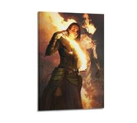 MKALDXCC Póster de The Elder Scrolls de videojuegos, póster decorativo de mago del fuego, lienzo para pared e impresión artística moderna para decoración de dormitorio familiar, 16 x 24 pulgadas (40 x
