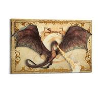 MKALDXCC Smaug - Póster decorativo de pared con diseño de El fuego que respira el fuego, póster de pared e imagen artística moderna para decoración de dormitorio familiar, 12 x 18 pulgadas (30 x 45 cm
