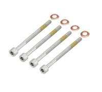 MKAREPAR - Juego de 4 pernos de válvula de tornillo de cilindro de inyector de motor y arandelas de cobre compatibles con Vito Sprinter Clase A, Sprinter A C S Class Smart A6119900122 A6110170060