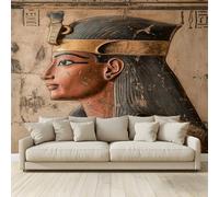 MKBKLI Moderno mural de pared 3D personalizado de estilo egipcio de arte egipcio de 78 x 55 pulgadas, 4 rayas, arte de pared para sala de estar, dormitorio, oficina, fondo de TV, decoración del hogar