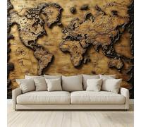 MKBKLI Moderno mural de pared 3D personalizado no tejido vintage 3D mapa del mundo, 137 x 100 pulgadas, 7 rayas, arte de pared para sala de estar, dormitorio, oficina, fondo de TV, decoración del